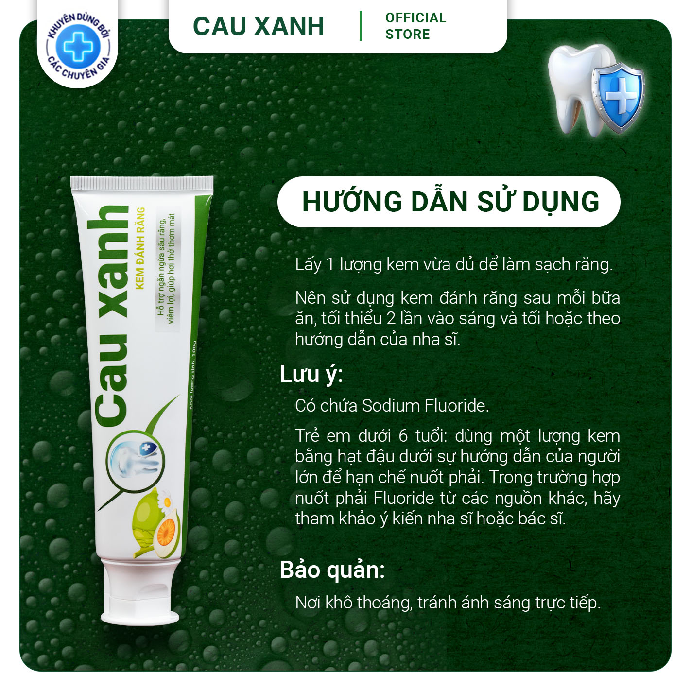 Hướng dẫn sử dụng Kem Đánh Răng Cau Xanh