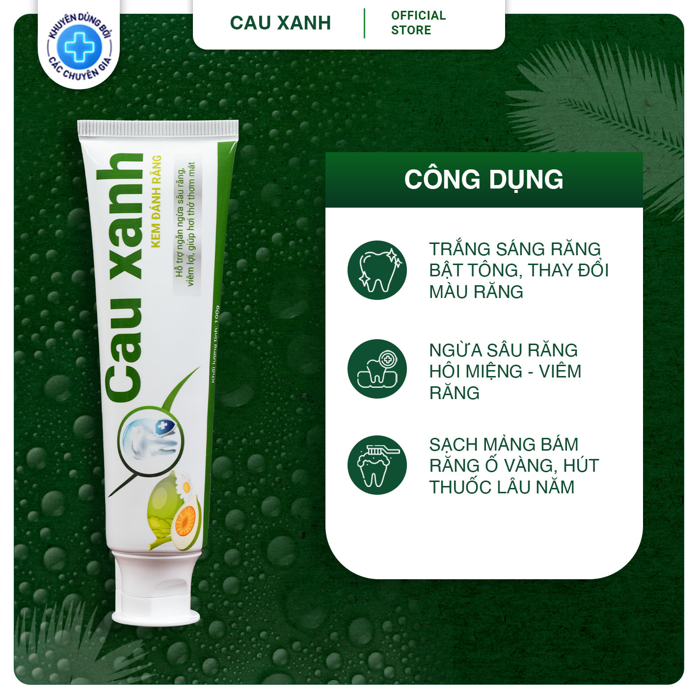 Công dụng chi tiết Kem Đánh Răng Cau Xanh